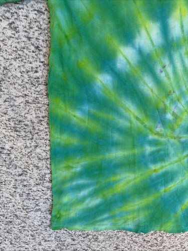 NEW Gilden Men’s Lime Green Blue Spiral Ice Tie Dye Short Sleeve Shirt Medium Item image 4