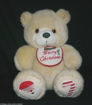 VINTAGE CALTOY CHRISTMAS TEDDY BEAR SANTA CANDY CANE STUFFED ANIMAL PLUS... - $46.55