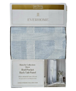 Everhome Blanche Collection Sheer Rod Pocket Back Tab Panel 50x84in Blue - £33.67 GBP