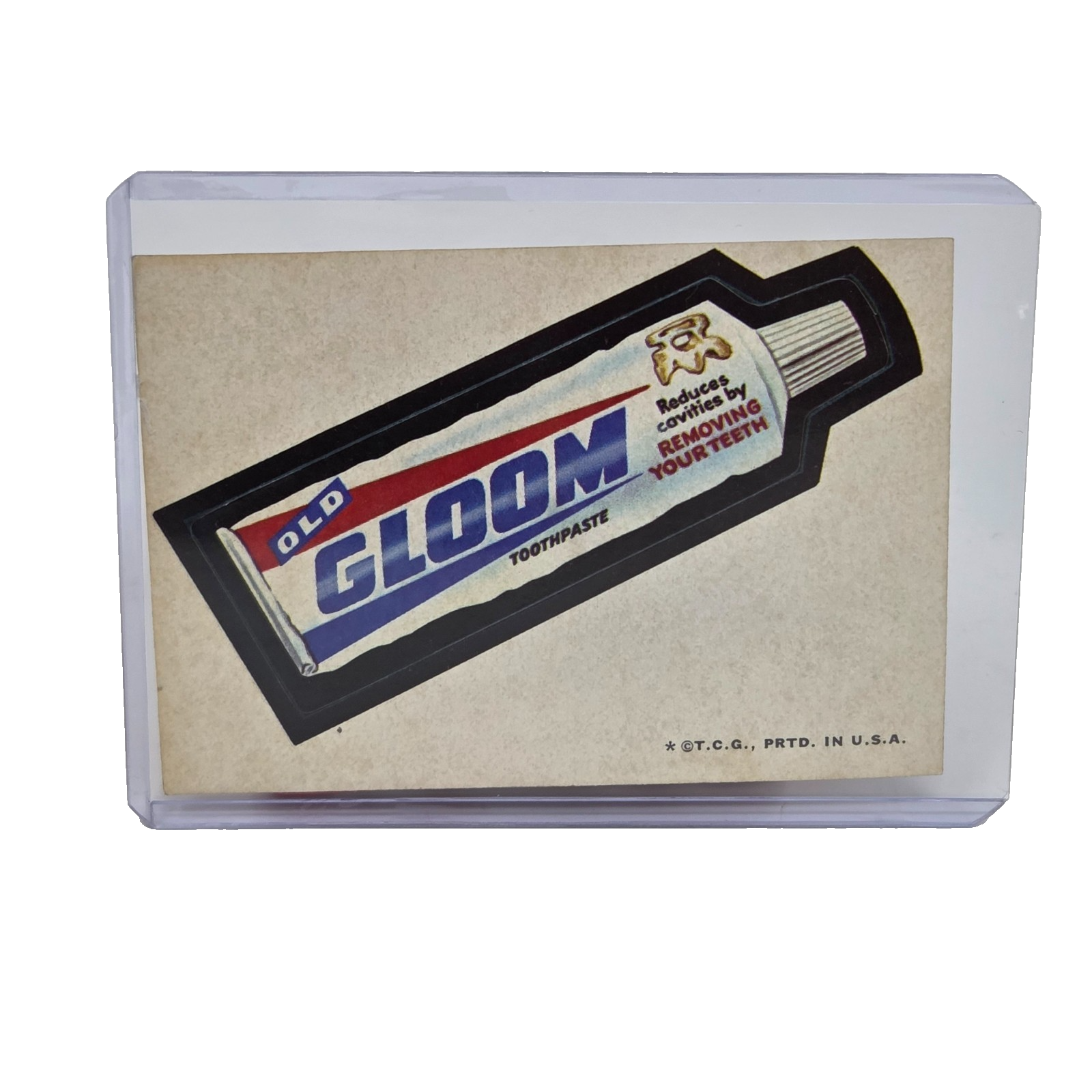 VINTAGE TOPPS 1973 WACKY PACKAGES STICKER OLD GLOOM TOOTHPASTE CAVITY SE... - $9.50