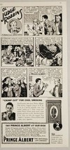 1936 Print Ad Prince Albert Tobacco Men Smoking Pipes Cartoon - £9.18 GBP