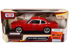 1974 Ford Maverick Red Forgotten Classics Series 1/24 Diecast Car Motormax - £29.12 GBP