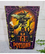 Halloween Witchs Potions Faux Book Hidden Stash Box Vintage Style Distre... - $28.99