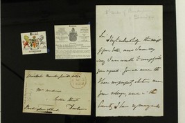 Historical AUTOGRAPH Letter &amp; Postal History 2nd Duke of Buckingham 1832... - £30.56 GBP