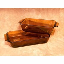 Vintage Anchor Hocking/Fireking Amber Baking Dish Set (1 Qt &amp; 1.5 Qt) - $21.78