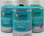 3x Qunol Minerals High Absorption Magnesium Gummies 200mg 60 Gummies Exp... - $29.75