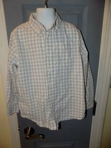 Janie and Jack White Black/Pink Plaid Shirt Size 7 Boy&#39;s EUC - £14.57 GBP