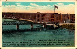 Vintage 1932 Postcard New Wood Mill, Lawrence, Mass - BK45 - £4.74 GBP