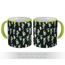 Cactus Flower : Gift Mug Black Pattern Cute Decor Trend Summer - £12.78 GBP