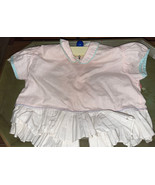 Vintage Baby Dress Pink Blue Cotten Blend Handmade Embroidered  Collar - £4.63 GBP