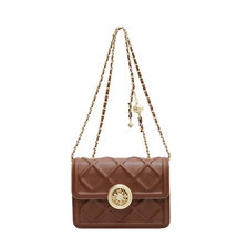 High-Grade Small Bag WoMens Fashionable Diamond Plaid Chain Bag Textured Shoulde - £35.17 GBP