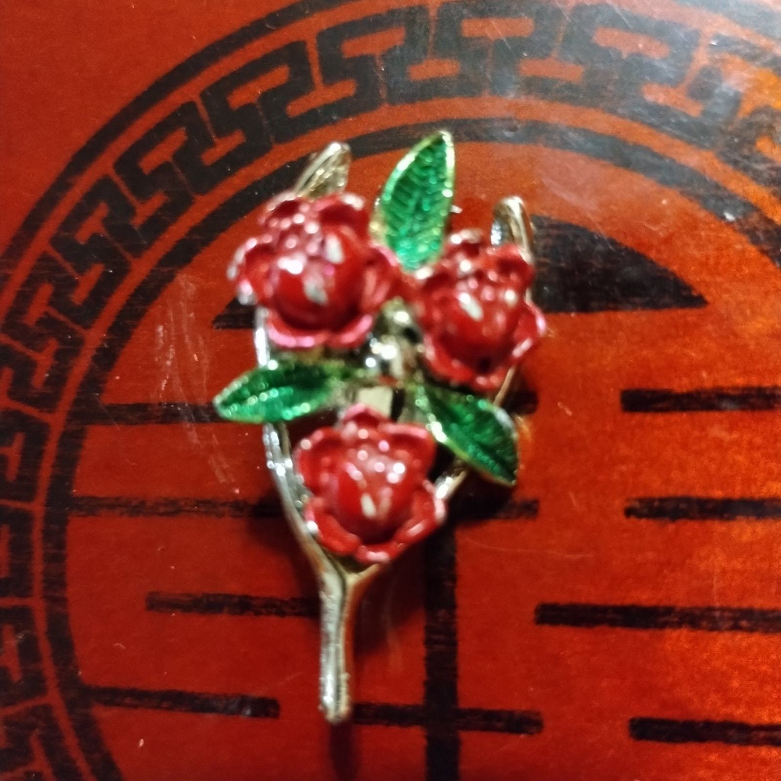 Beautiful vintage Gerry&#39;s Rose brooch~motorcycle vest - $11.88