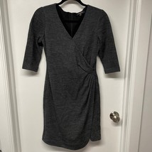 Brooks Brothers Womens Solid Gray Faux Wrap Stretch Wool Dress Size 6P P... - $37.62