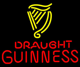 New Guinness Draught Brewery Real Glass Tube Beer Bar Neon Light Sign 17&quot;x 15&quot; - £111.08 GBP