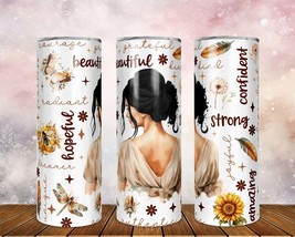 Skinny Tumbler with Straw, 20/30oz, Affirmation, Woman Dark Hair, awd-502 - £27.37 GBP+