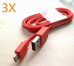3x Orange Micro USB charger cable Cord For JBL  Flip 4 Wireles Bluetooth speaker - £10.00 GBP