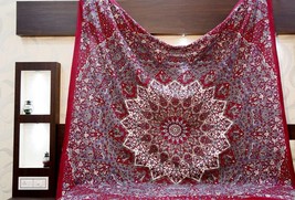 Fern Green With Maroon Indian Bohemian Hippie 100% Cotton Wall Hanging T... - $18.99