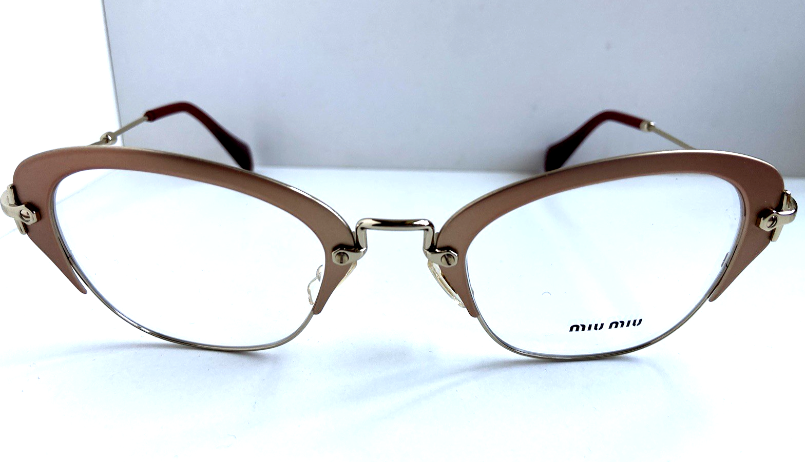 New Miu Miu VMU 53O  50mm Gold Cat Eye Oversized Women's Eyeglasses Frame Item image 10