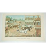 Currier &amp; Ives Calendar Topper Ready for the Trot Harness Horse Racing P... - £23.36 GBP