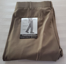 NWT Geoffrey Beene Brown Dress Pants Trousers  Mens Size 38 x 32 Cuffs - £19.77 GBP