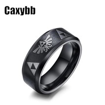 CAXYBB Stainless Steel The Legend of Zelda Triforce Black Ring - Men / Gents - £11.23 GBP