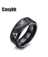 CAXYBB Stainless Steel The Legend of Zelda Triforce Black Ring - Men / G... - £11.18 GBP