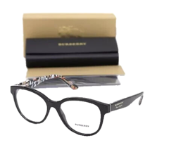 New Burberry London Be 2278 3735 Polished BLACK/PLAID Authentic Eyeglasses 52-17 - £212.52 GBP