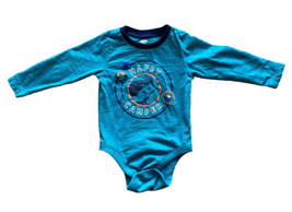 Old Navy Baby Body Suit Blue Size 12-18 mth Happy Camper  Snap Crotch - £2.99 GBP