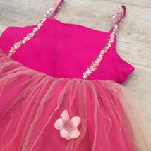 Vtg C&#39;est Chouette Silk Pink Flower Dress Sz 6 Girls Party Dress - £23.62 GBP