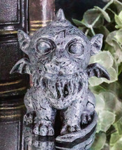 Gothic Winged Chimera Guardian Baby Lion Gargoyle Figurine Faux Stone Finish - £9.58 GBP