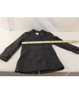 Mens Charles Klein Medium Black Four Button Long Sleeve Lined Rain Coat - $22.17