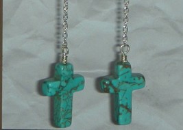 Turquoise Cross Threader Earrings Sold - $9.99