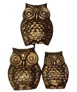 3 Sizes Vintage Owl Family Wall Decor Gold Brass Metal 4 5 6&quot; Retro Anti... - $34.95