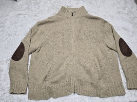 VTG Polo Ralph Lauren Sweater 6XB Knit Full Zip Alpaca Blend Suede Elbow... - $41.76