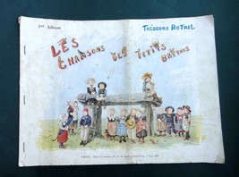 1901 Antique French Child Music Book Beaut Illus Piano Chansons Petits Brentons - £19.74 GBP
