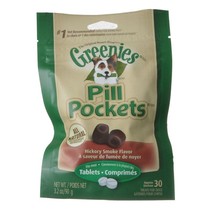 Greenies Pill Pockets Dog Treats Hickory Smoke Flavor Tablets - 3.2 oz - (Approx - £35.97 GBP