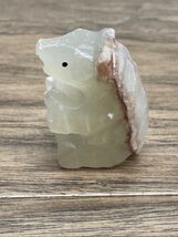 Vintage Alabaster Onyx Mexico Carved Marble Stone Figure Sitting Bear KG JD - €12,85 EUR