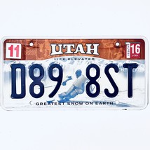 2016 United States Utah Greatest Snow On Earth Passenger License Plate D89 8ST - £12.57 GBP