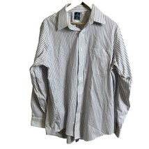 Lanesboro Dress Shirt Mens 16 34-35 Blue Stripe L/S Button Down 100% Cotton - £8.54 GBP