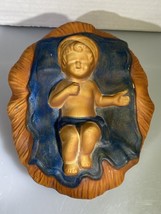 Vintage Ceramic Large 6”x6” Baby Jesus In Manger Eur-o-con Replacement Christmas - £8.88 GBP