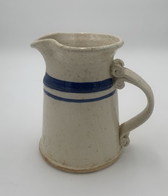 vintage blue white stoneware pitcher vintage - £14.88 GBP