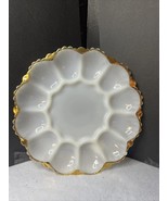 Vintage Anchor Hocking White Milk Glass Deviled Egg Dish Plate Platter G... - £10.63 GBP