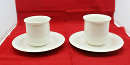 Arabia Finland Arctica White Coffee Tea Mug Cup 7.5 cm Tall Saucer Set of 2 (B) - £54.64 GBP