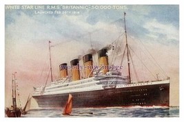 rp06142 - White Star Liner - Britannic , built 1914 - print 6x4 - $2.80