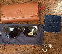FOSSIL FW17 Women&#39;s 51mm Nude Frame Brown Lens Designer Sunglasses NEW W... - $34.65