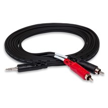 Hosa Cmr-206 3.5 Mm Trs To Dual Rca Stereo Breakout Cable, 6 Feet,Black - £12.07 GBP