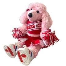 Build A Bear BAB Pink Poodle Dog 20&quot; French Plush Stuffed Animal Cheer Shoes - £19.57 GBP