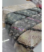 YQOINFKS Beaded Net Fabric Embroidery Luxury Bridal Tulle Lace Women Dre... - $275.99