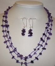 AMAZING AMETHYST NECKLACE WITH  EARRINGS*L@@K* - £12.67 GBP