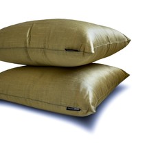 Plain Pillow Cover Antique Gold Set of 2, Art Silk, Solid - Antique Gold... - $17.00+